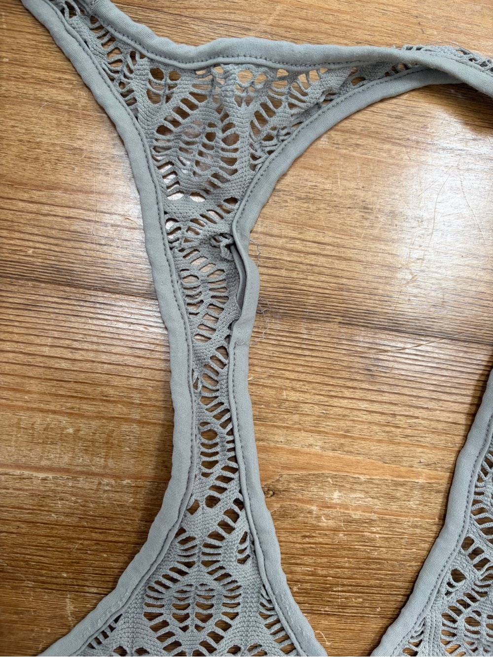 Lace Racerback Tank Top in Gray - Picture 5 of 6
